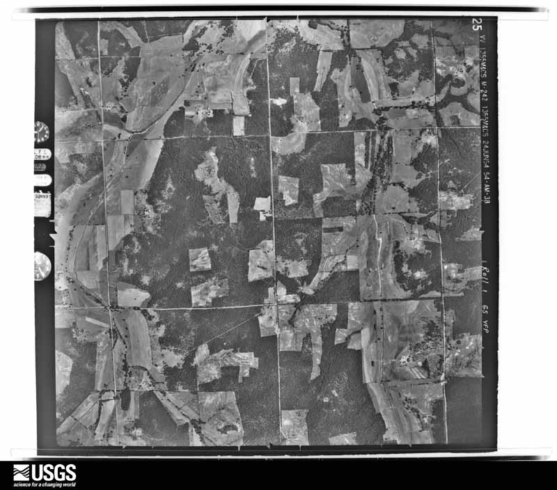 U.S. Geological Survey aerial photograph, 1954-06-25, scale 1:17000