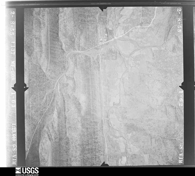 U.S. Geological Survey aerial photograph, 1955-02-08, scale 1:23600