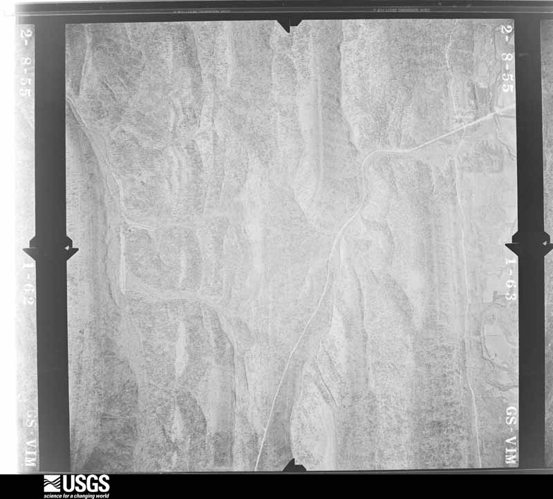 U.S. Geological Survey aerial photograph, 1955-02-08, scale 1:23600