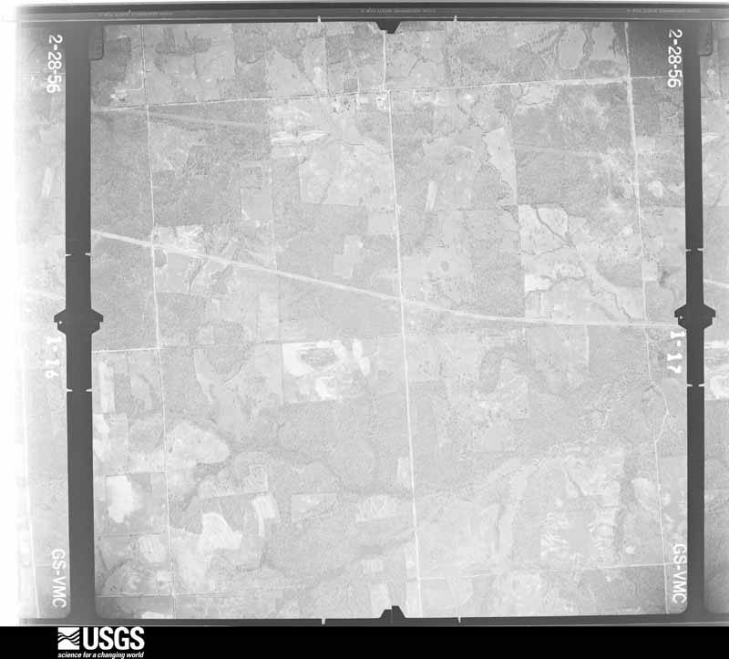 U.S. Geological Survey aerial photograph, 1956-03-04, scale 1:17000