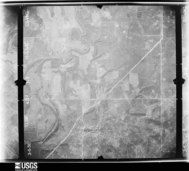 U.S. Geological Survey aerial photograph, 1956-03-01, scale 1:17000