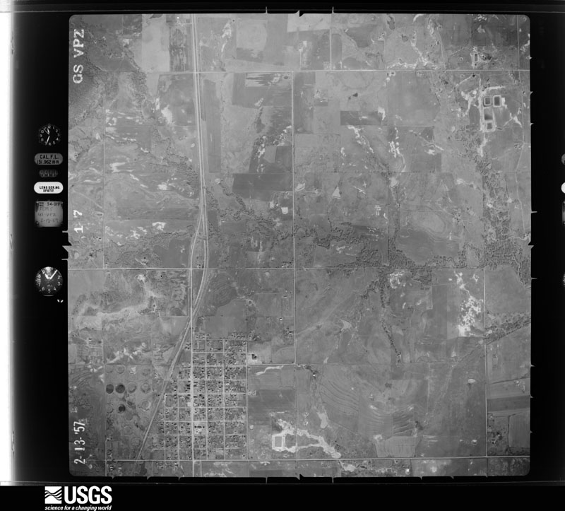 U.S. Geological Survey aerial photograph, 1957-02-13, scale 1:17000