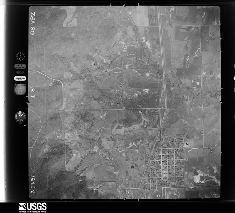 U.S. Geological Survey aerial photograph, 1957-02-13, scale 1:17000