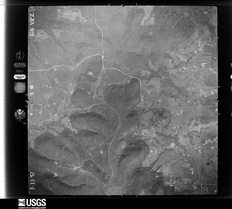 U.S. Geological Survey aerial photograph, 1957-02-13, scale 1:17000