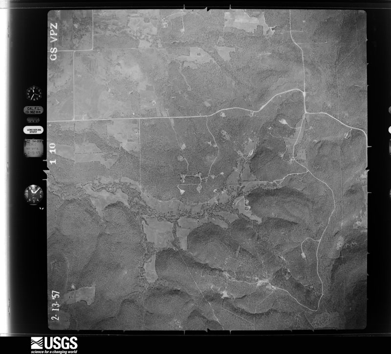 U.S. Geological Survey aerial photograph, 1957-02-13, scale 1:17000