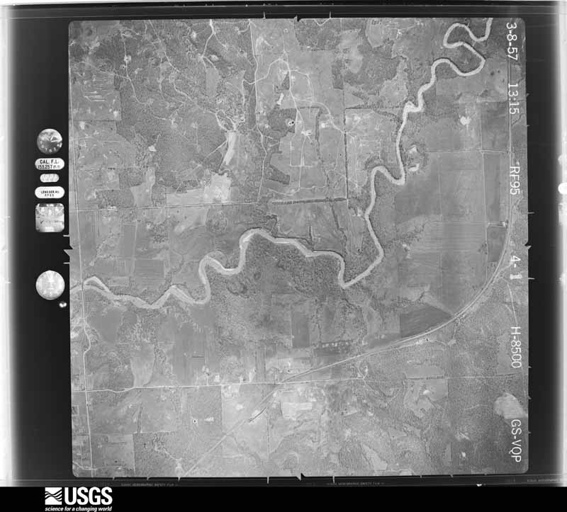 U.S. Geological Survey aerial photograph, 1957-03-01, scale 1:17000