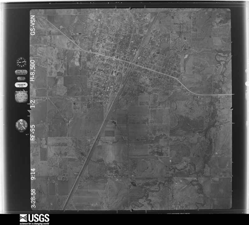 U.S. Geological Survey aerial photograph, 1958-04-12, scale 1:17000