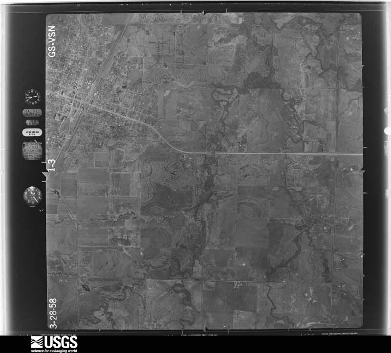 U.S. Geological Survey aerial photograph, 1958-04-12, scale 1:17000