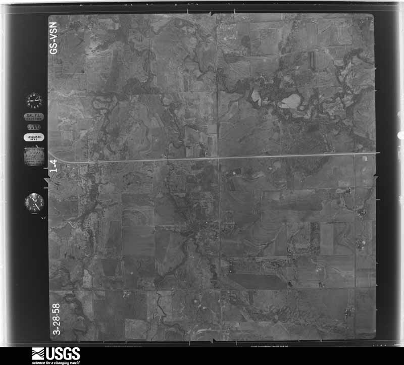 U.S. Geological Survey aerial photograph, 1958-04-12, scale 1:17000