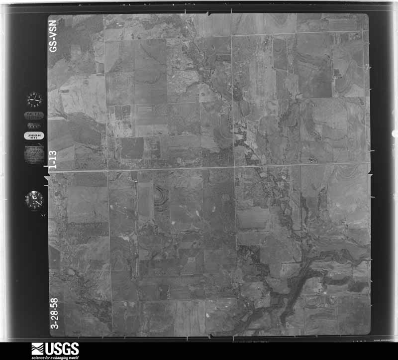 U.S. Geological Survey aerial photograph, 1958-04-12, scale 1:17000