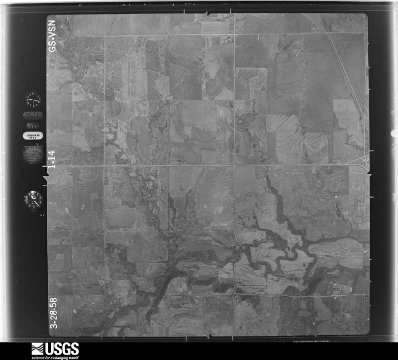 U.S. Geological Survey aerial photograph, 1958-04-12, scale 1:17000