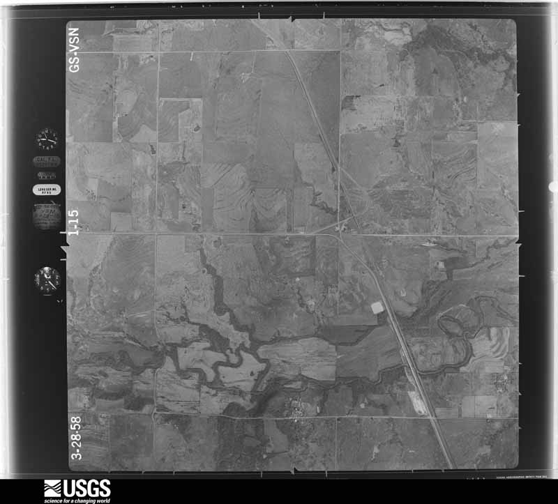 U.S. Geological Survey aerial photograph, 1958-04-12, scale 1:17000