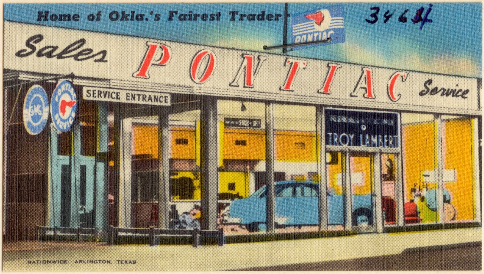 Home of Okla.'s fairest trader, Troy Lambert Pontiac, Boston Public Library - undated
