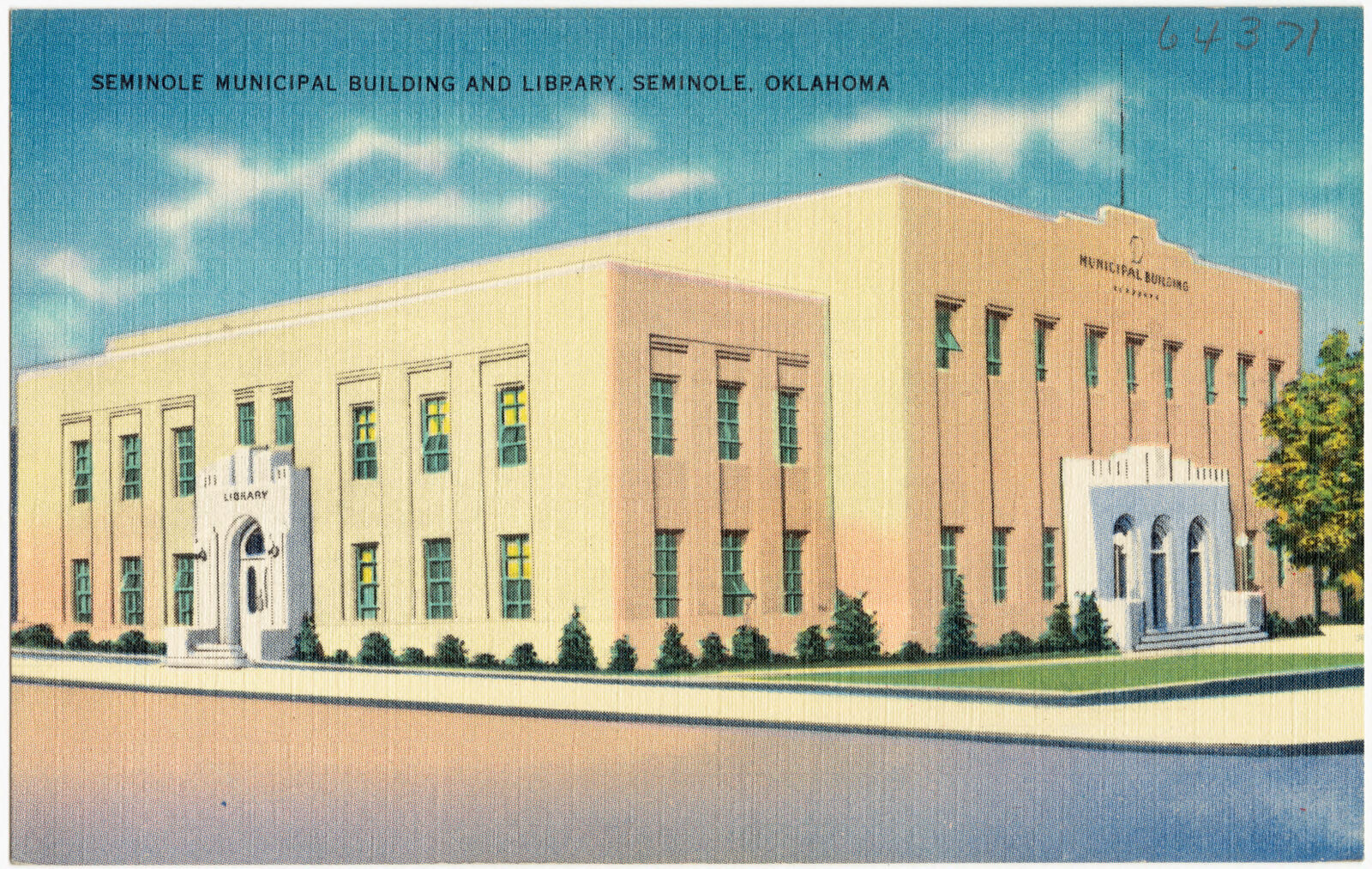 Seminole Municipal Building and Library, Seminole, Oklahoma, Boston Public Library - undated