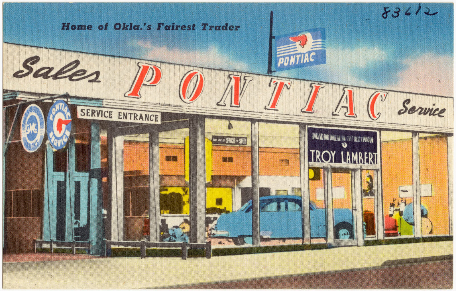 Home of Okla.'s fairest trader, Troy Lambert Pontiac, Boston Public Library - undated
