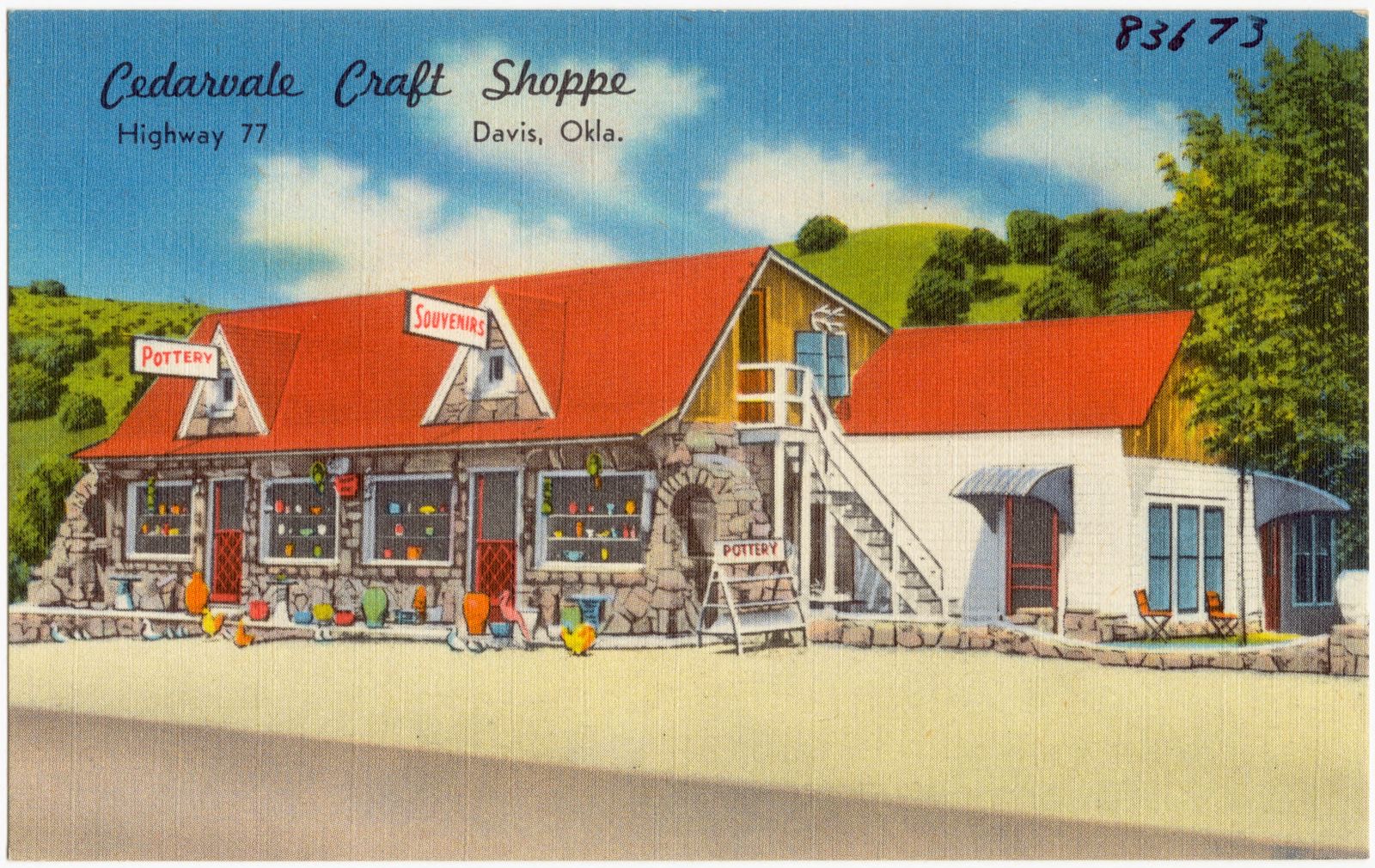 Cedarvale Craft Shoppe, Highway 77, Davis, Okla., Boston Public Library - undated