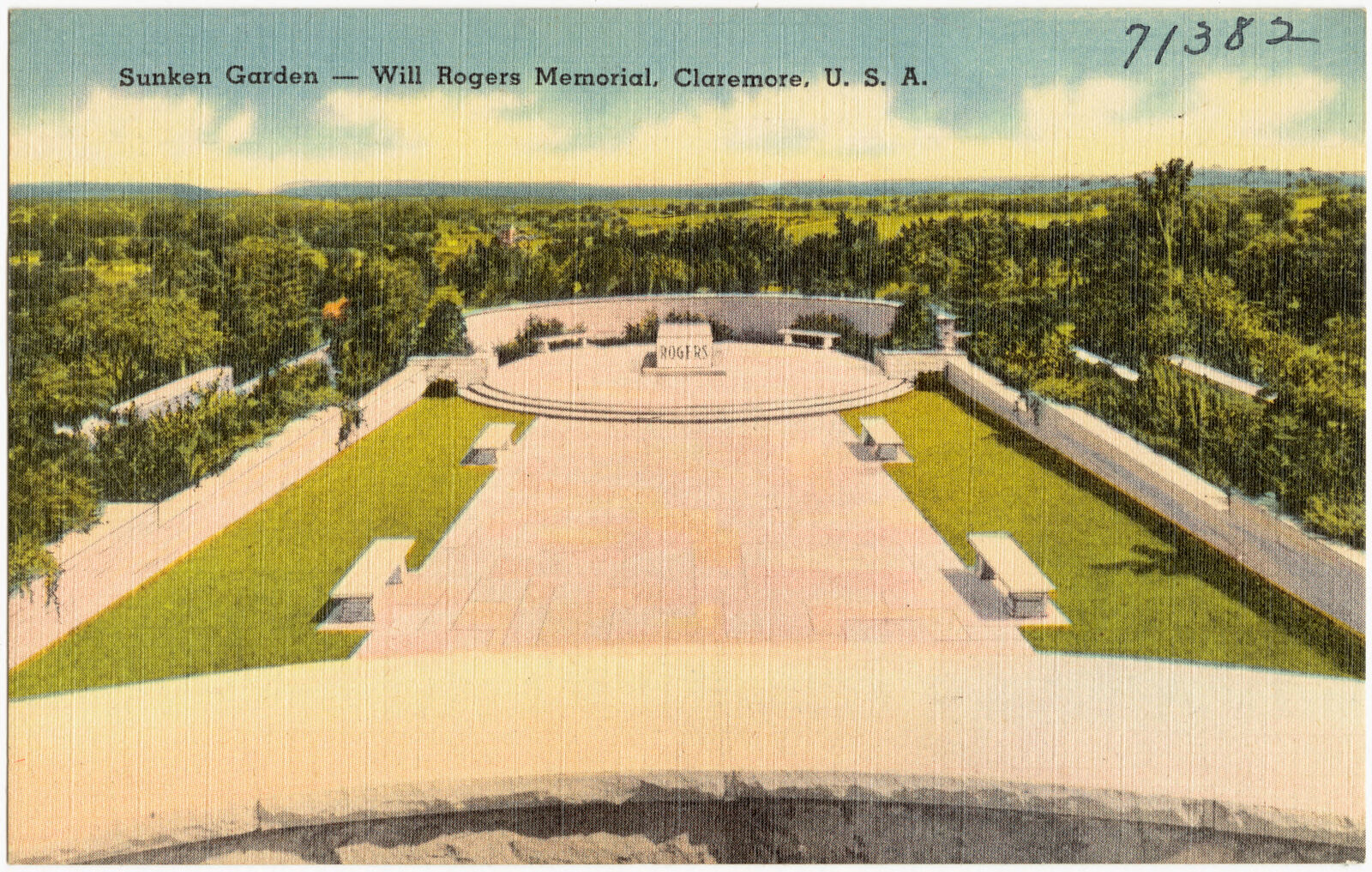 Sunken Garden -- Will Rogers Memorial, Claremore, U.S.A., Boston Public Library - undated