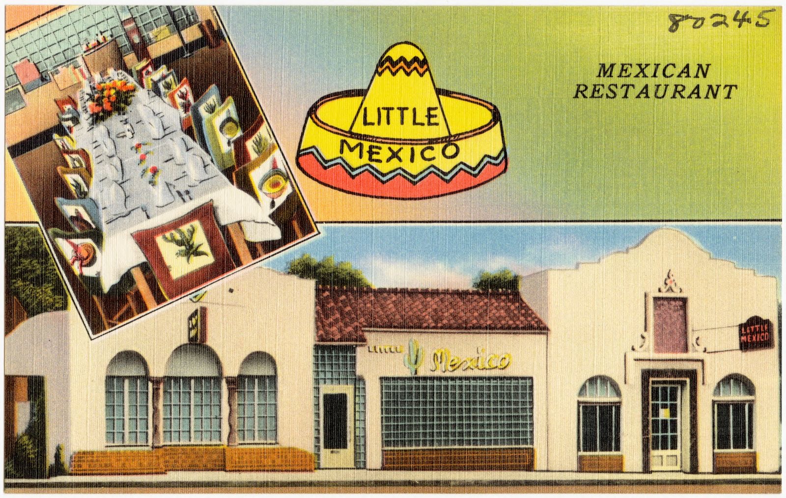Little Mexico, Mexican restaurant, Boston Public Library - undated