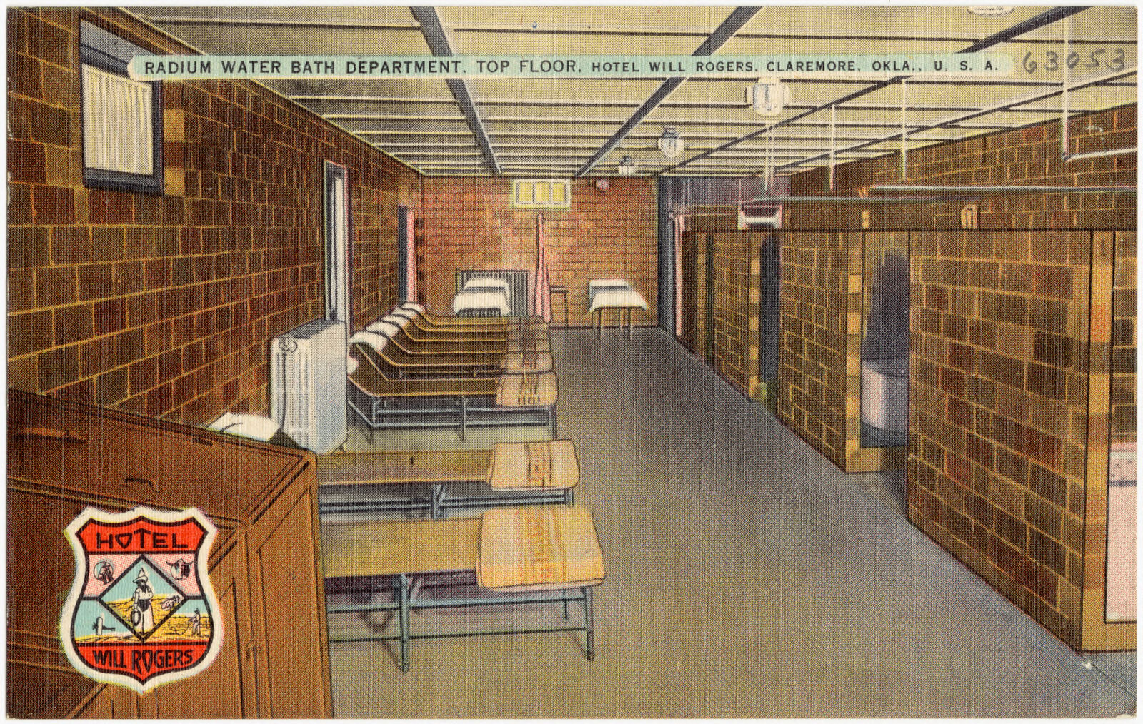 Radium Water Bath Department, top floor, Hotel Will Rogers, Claremore, Okla., U.S.A., Boston Public Library - undated