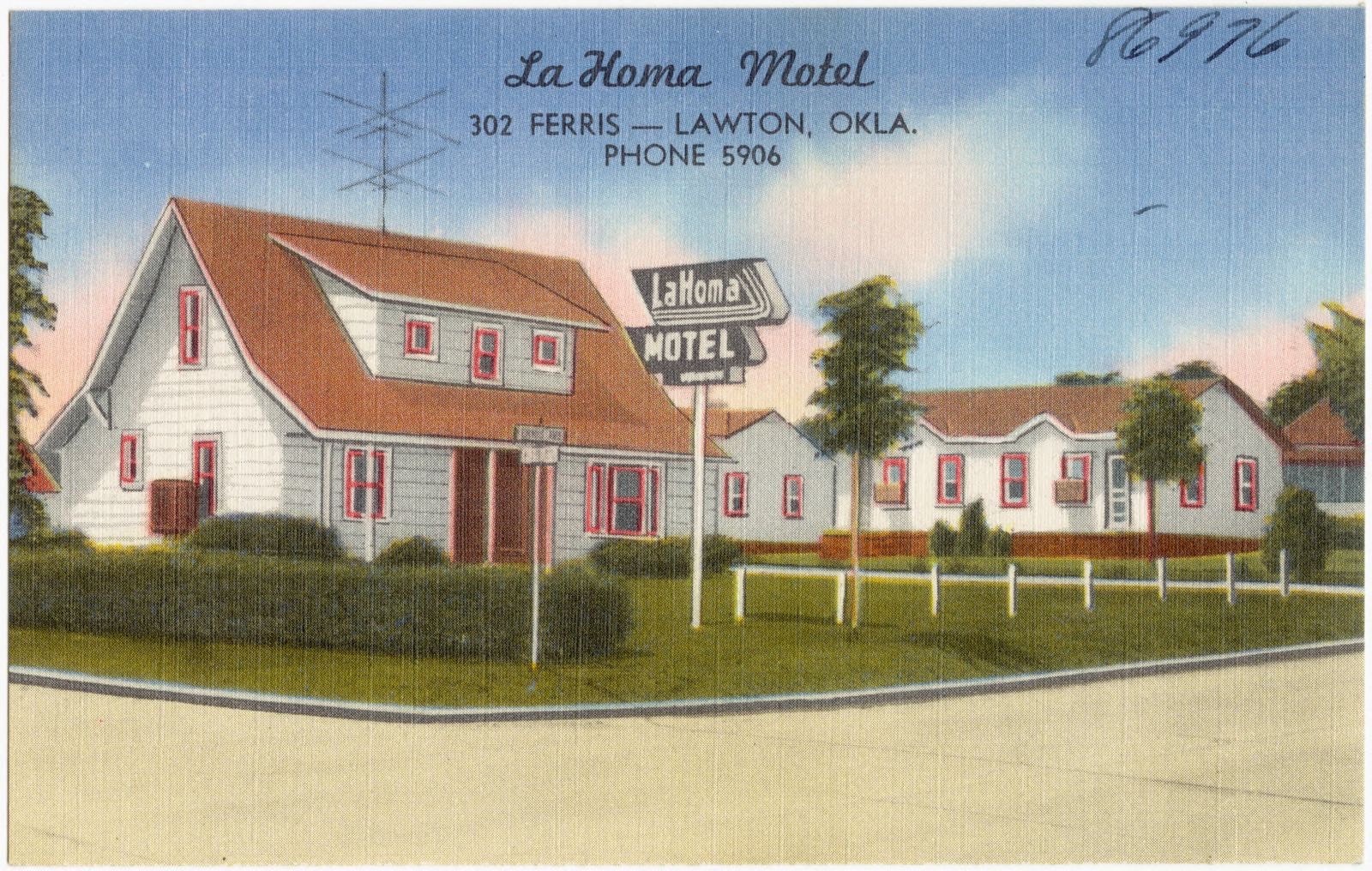 La Homa Motel, 302 Ferris -- Lawton, Okla., phone 5906, Boston Public Library - undated