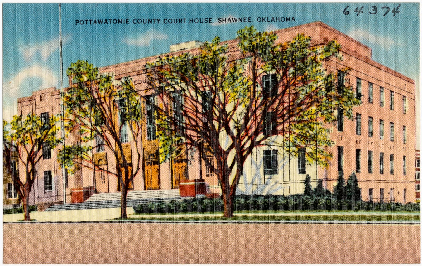 Pottawatomie Country Court House, Shawnee, Oklahoma, Boston Public Library - undated
