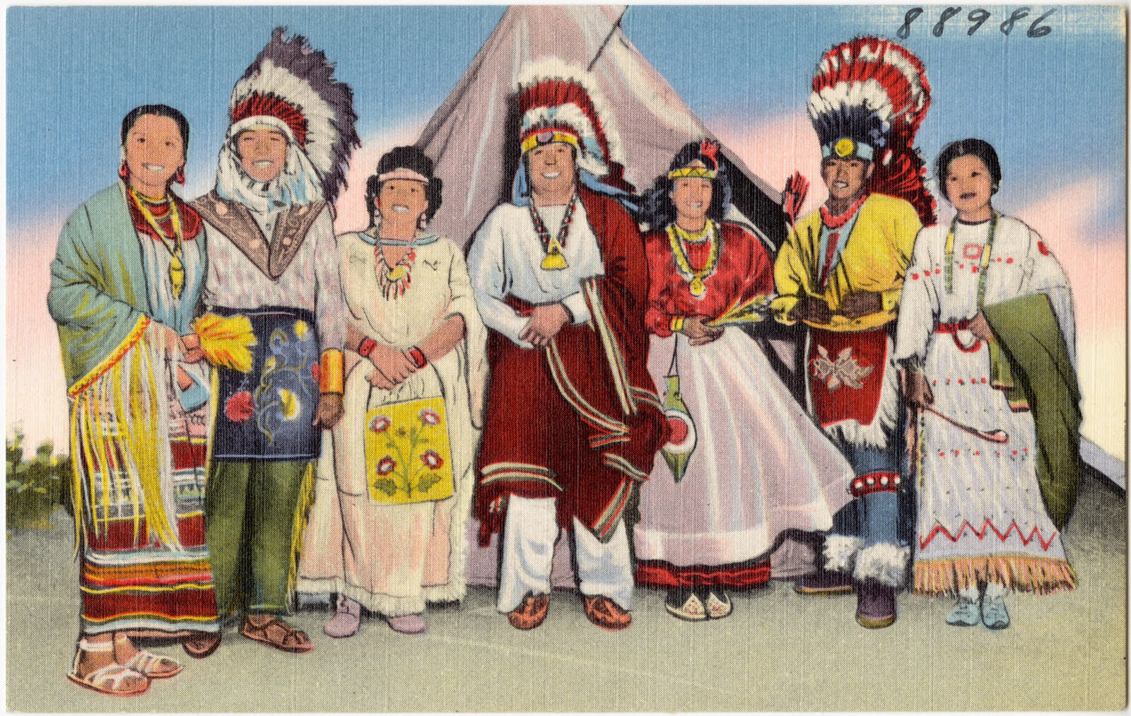 A typical Group of West Plains first Americans at Anadarko, Oklahoma, Boston Public Library - undated