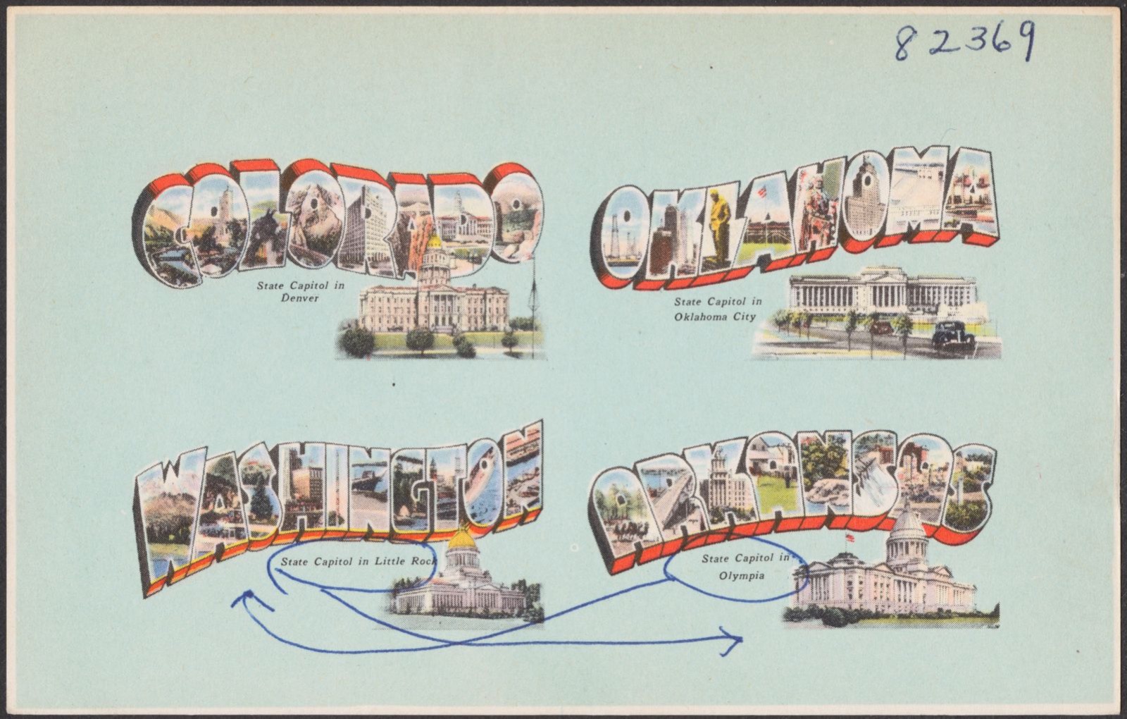 Colorado. Oklahoma. Washington. Arkansas., Boston Public Library - undated