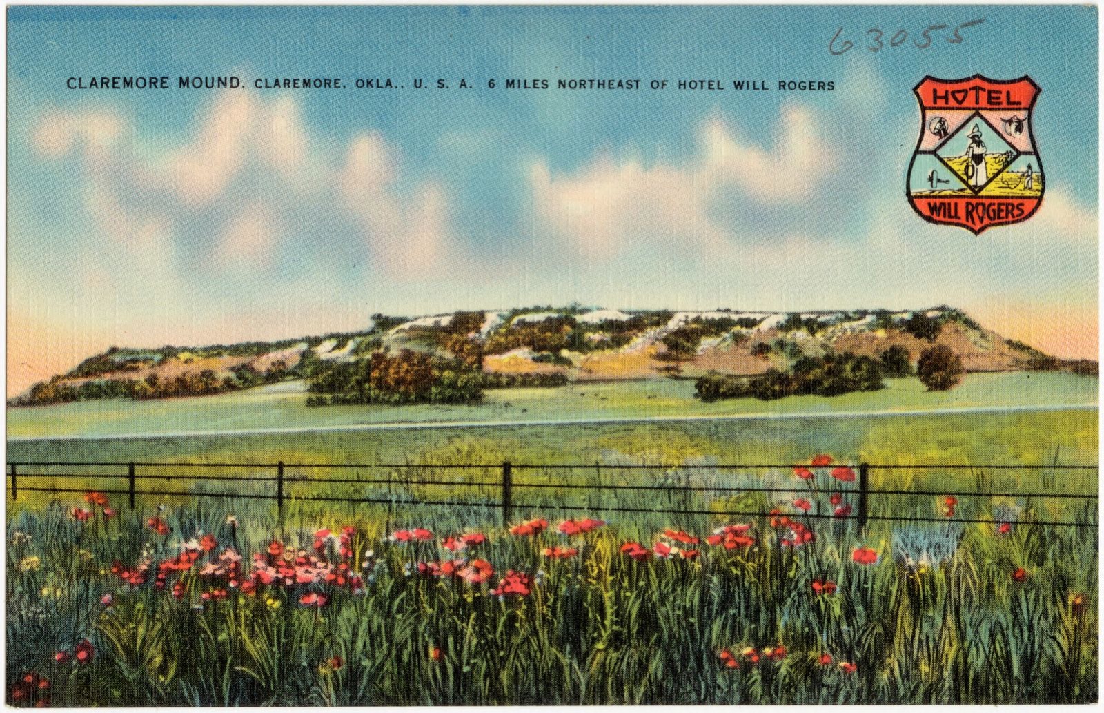 Claremore Mound, Claremore, Okla., U.S.A., 6 miles northeast of Hotel Will Rogers, Boston Public Library - undated