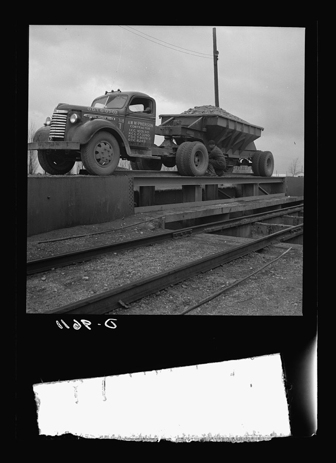 Production. Zinc. Truck-drawn trailers of ore containing zinc and lead are dumped at this point in a large concentrator. From the Eagle-Picher plant near Cardin, Oklahoma, come great quantities of zinc and lead to serve many important purposes in the war effort