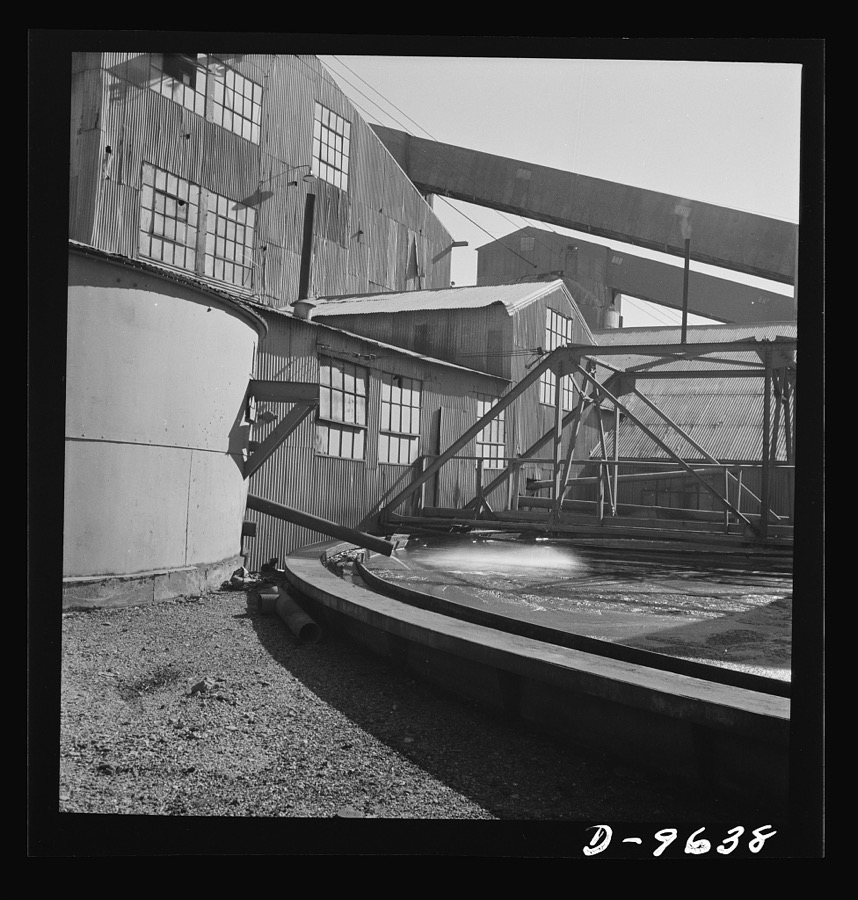 Production. Zinc. Recovering zinc by flotation at a large concentrator. From the Eagle-Picher plant near Cardin, Oklahoma, come great quantities of zinc and lead to serve many important purposes in the war effort
