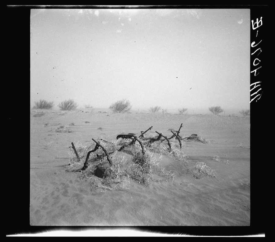 Buried farm implements. Cimarron County, Oklahoma