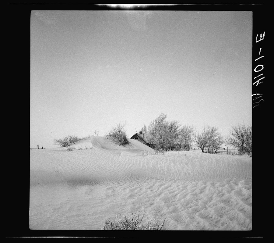 Severe wind erosion made this farm uninhabitable. Cimarron County, Oklahoma