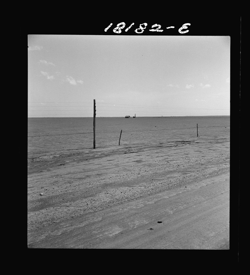 Abandoned farm on the high plains, Texas County, Oklahoma. "The record of the Great Plains is to a great extent a record of settlement and abandonment." J. Russell Smith