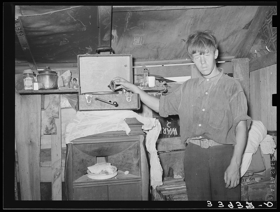 Son of resident of camp near May's Avenue. Oklahoma City, Oklahoma. See general caption no. 21