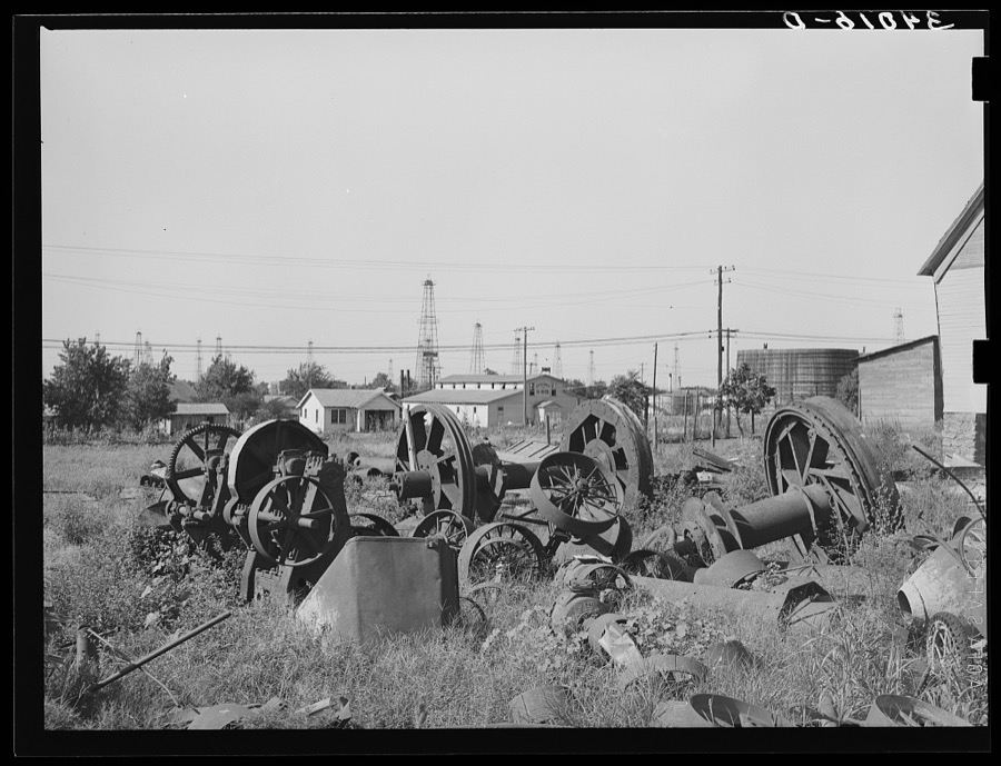 Oil field salvage lot. Oklahoma City, Oklahoma