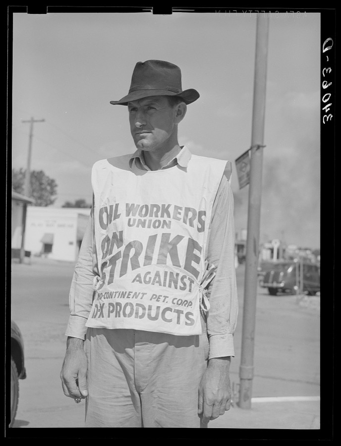 Picket, oil workers' union. Seminole, Oklahoma
