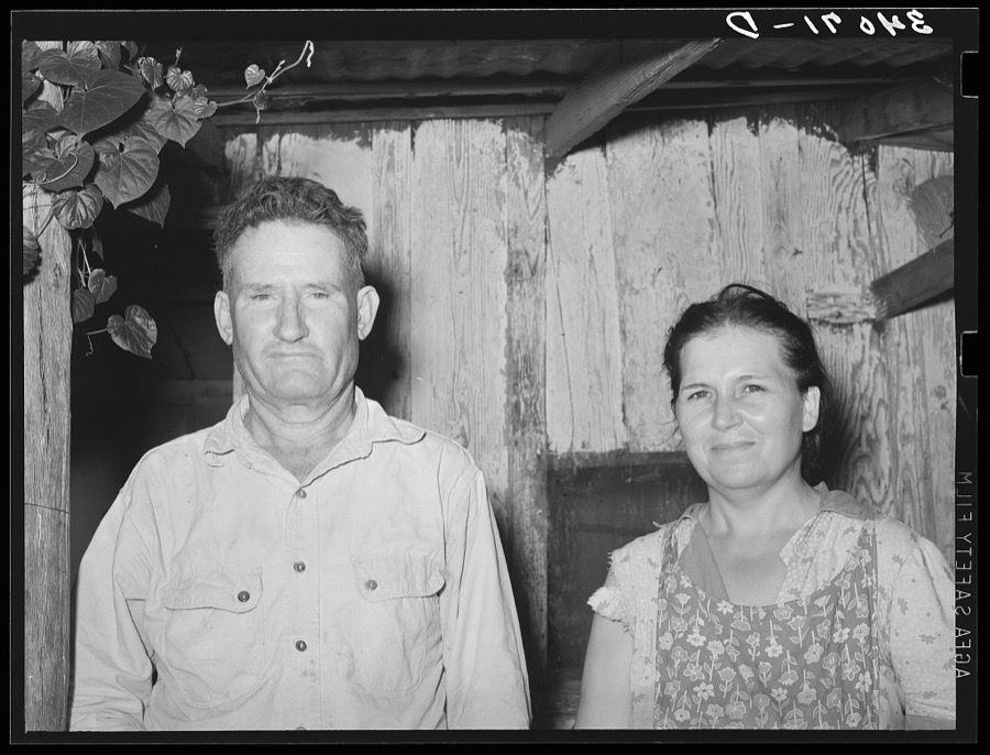 Unemployed oil worker and his wife. Seminole, Oklahoma