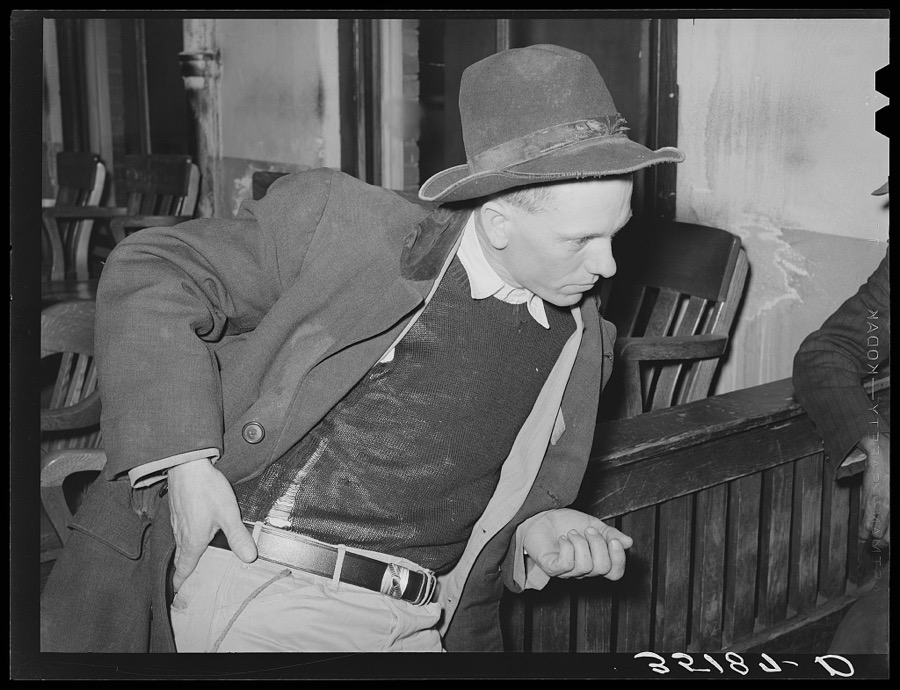 Member of UCAPAWA (United Cannery, Agricultural, Packing, and Allied Workers of America) at meeting in Bristow, Oklahoma