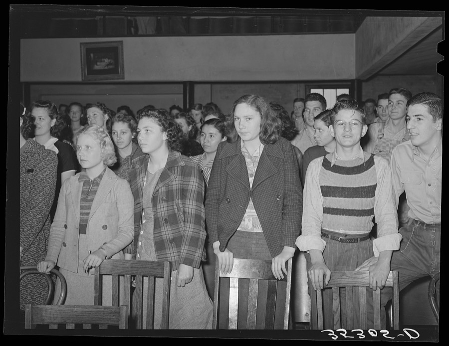 High school girls at Americanization program. Eufaula, Oklahoma