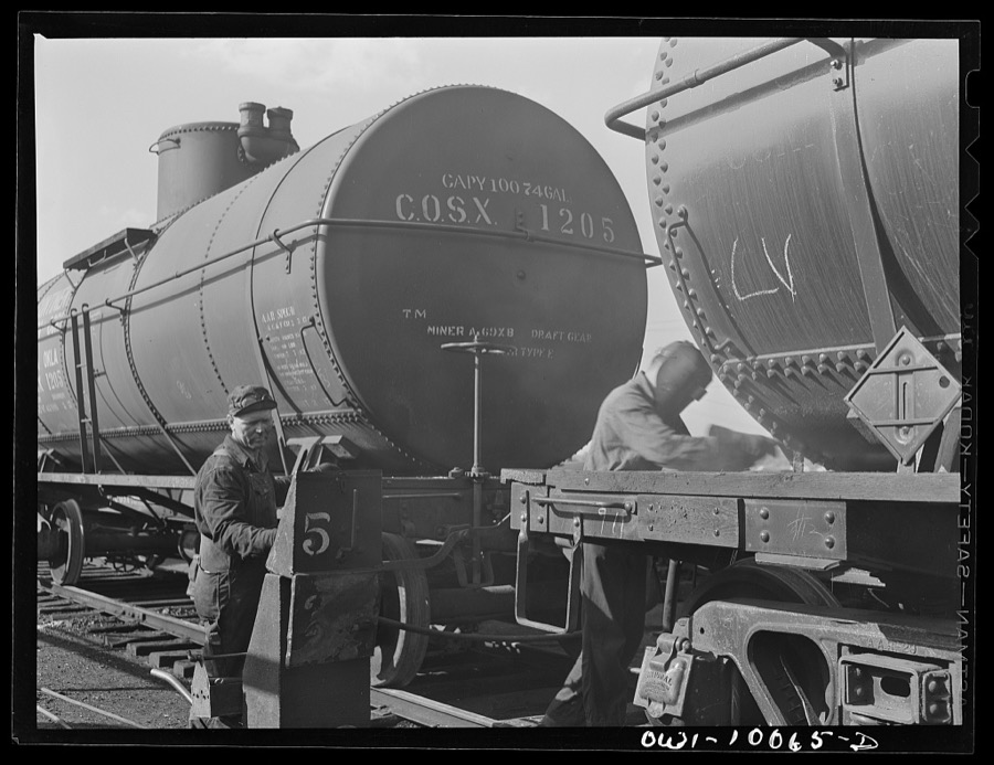 Tulsa, Oklahoma. Tank cars at the Mid-continent refinery