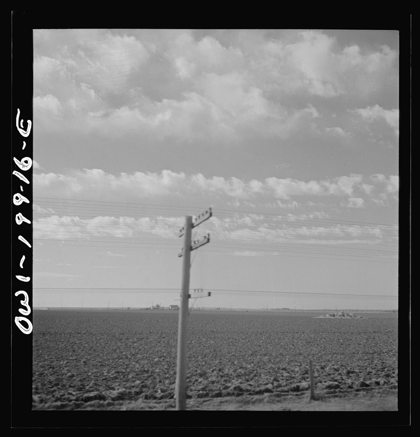Tangier, Oklahoma. Scrub lands along the Atchison, Topeka, and Santa Fe Railroad