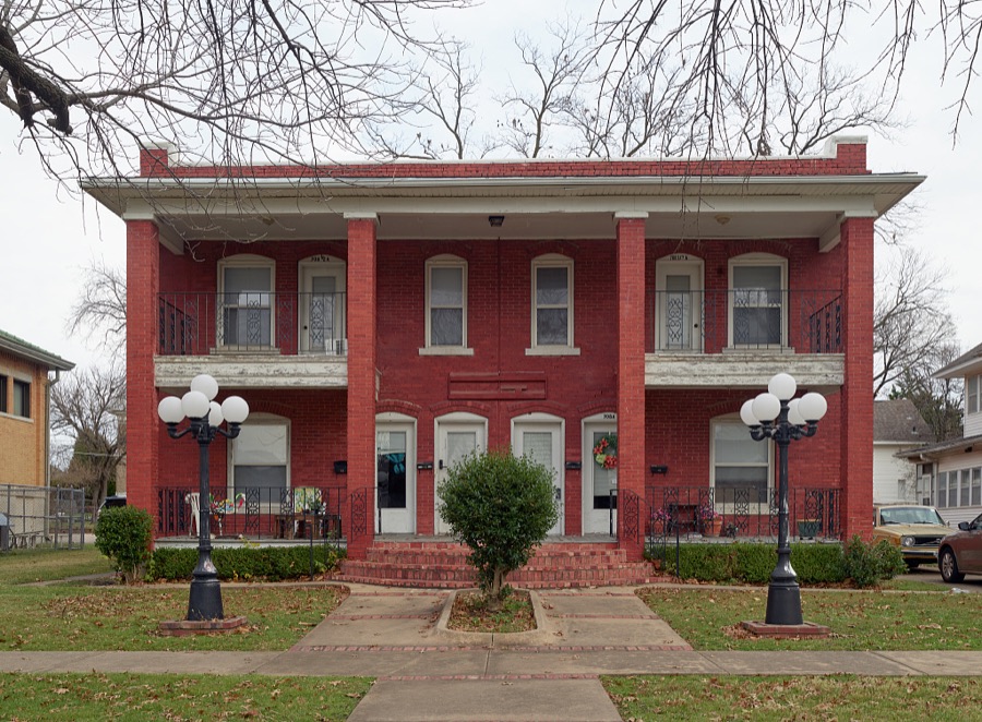 A handsome four-plex apartment building in Bartlesville, Oklahoma