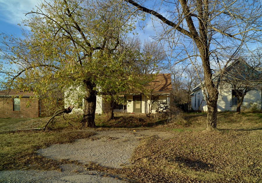 Fall scene in Pawnee, the seat of Pawnee County, Oklahoma, much of which is also part of the overlapping Pawnee Nation of American Indians, whose people were among thousands of American Indians forcibly removed from eastern lands and relocated to what was called the "Indian Nation" in the 1800s