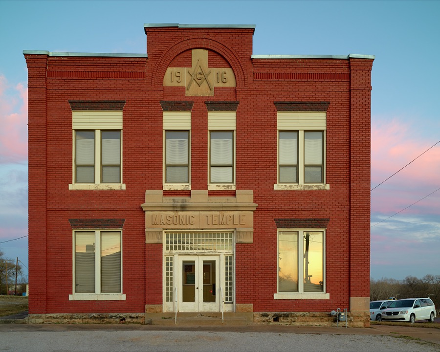 The colorful Masonic Building was constructed in 1902 as the Arkansas (River) National Bank in Pawnee, the seat of Pawnee County, Oklahoma, which also overlaps the Pawnee Nation, whose people were among thousands of American Indians forcibly removed from eastern lands and relocated to what was called the "Indian Nation" in the 1800s