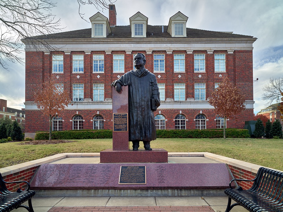 Statue of Henry G. Bennett on the grounds of Oklahoma State University in Stillwater, a key agricultural center in Oklahoma