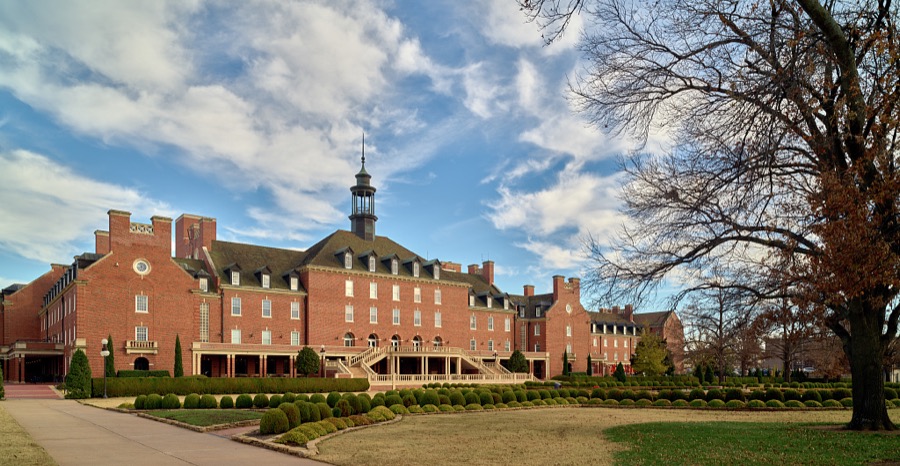 Bennett Hall, a huge student dormitory at Oklahoma State University in Stillwater, a key agricultural center in Oklahoma