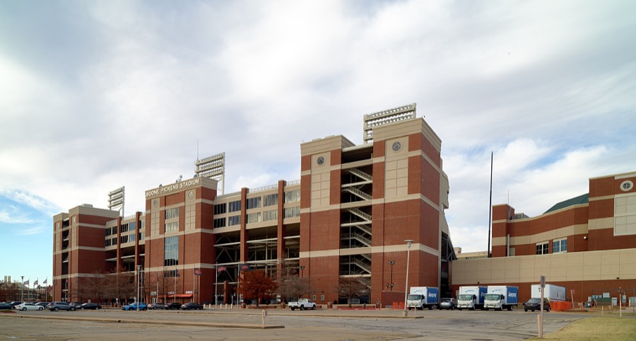 Boone Pickens Stadium, the home facility of the Cowboys football team at Oklahoma State University in Stillwater, a key agricultural center in Oklahoma