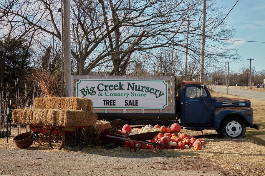 A local nursery outside Stillwater, Oklahoma, takes advantage of the late-fall appetite, artistically, visually, and literally, for the allurements of late fall