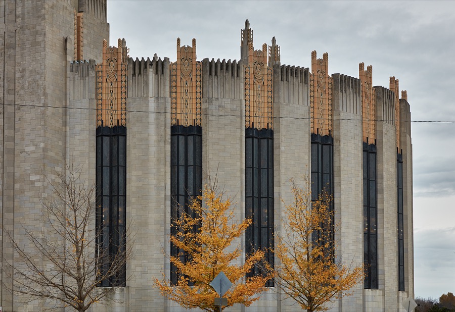 Exterior details of the Boston Avenue United Methodist Church in Tulsa, Oklahoma, a house of worship so stunning that it makes most tourist-attraction lists in the city