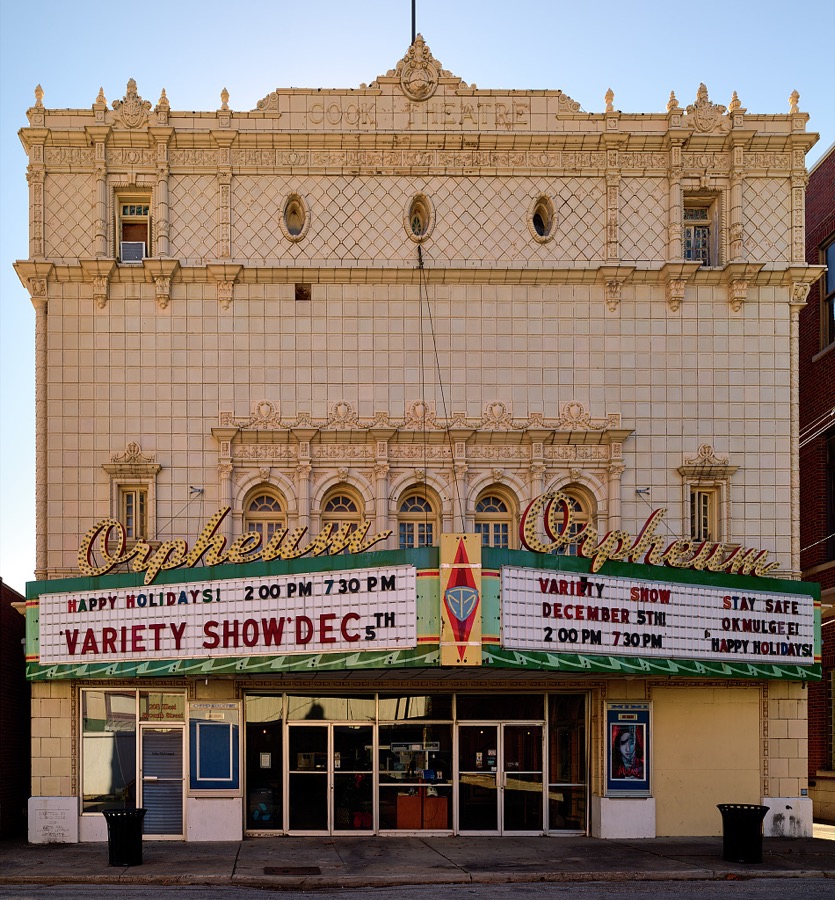 The Orpheaum Theatre in Okmulgee, Oklahoma, opened in 1920 as the Cook Opera House